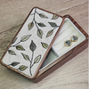 Premium Embroidered Jewelry Box Floral Pattern Linen Fabric Jewelry Box Organizer Packaging Wooden Box for Ring Jewelry