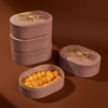 Oval Shaped Sun Beads Embroidered Cookie Boxes