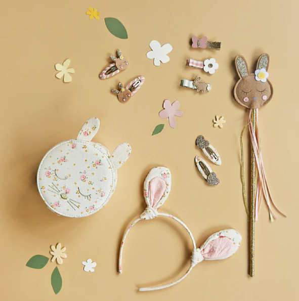 Rabbit Ears Fabric Ring Box Bracelet Jewellery Packaging Organizer Custom Soft Velvet Gold Embroidered Necklace Jewelry Gift Box