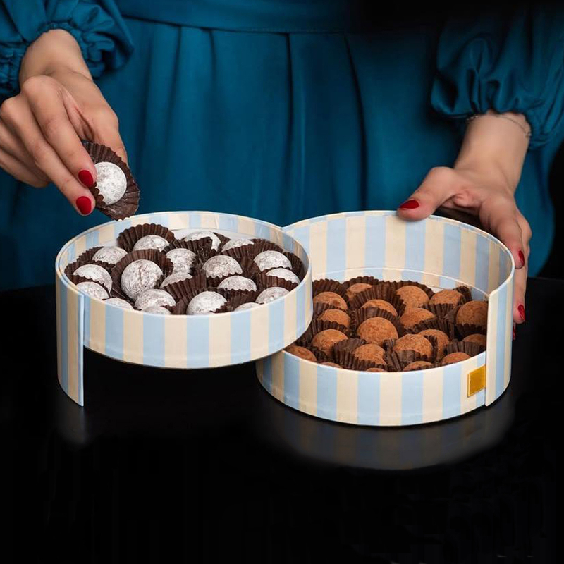 Round Rotating Chocolate Candy Paper Box