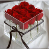 Factory Luxury Custom Logo Clear Square Flower Box Empty Rose Transparent Acrylic Flower Gift Packaging Box for Wedding