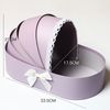 Creative Personalized Paper Cardboard Cradle Shape Rose Flower Bouquet Gift Packaging Box with Handle Wholesale