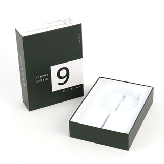Custom Logo Paper Cardboard Square Usb Cable Charger Multifunctional Storage Set Packaging Box with Foam Insert