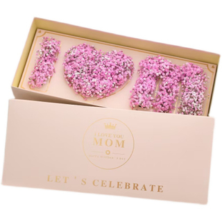 Custom Rectangular Paper Mother's Day I Love Mom Flower Bouquet Arrangement Gift Packaging Box Wholesale