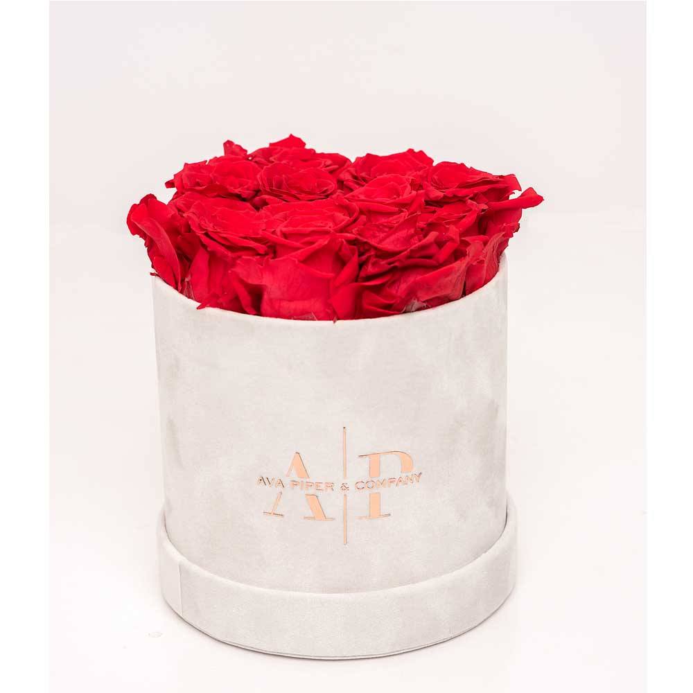 Factory Custom Luxury Round Paper Fresh Preserved Rose Flower Bouquet Packaging Box for Valentine's Day