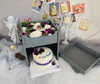 Custom Double Layer Paper Cardboard Surprise Portable Rose Flower Birthday Cake Gift Packaging Box