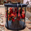 Custom Large Transparent PVC Round Rose Flower Bouquet Arrangement Decorative Packaging Box Wholesale