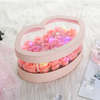 New Arrival Custom Gold Logo Paper Lip Shape Valentine's Day Preserved Rose Flower Bouquet Packaging Box with Clear Window