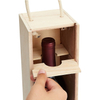 Custom Logo Unfinished Natural Brown Wooden Crafts Single Wine Bottle Gift Packaging Box With Handle Wholesale