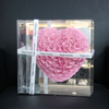 Luxury Transparent Square Acrylic Decorative Flower Soap Rose Bouquet Packaging Box Clear Flower Gift Display Boxes