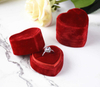 High End Logo Color Printing Vintage Heart Shape Suede Ring Jewelry Gift Box Packing Velvet Ring Earings Necklace Display Box