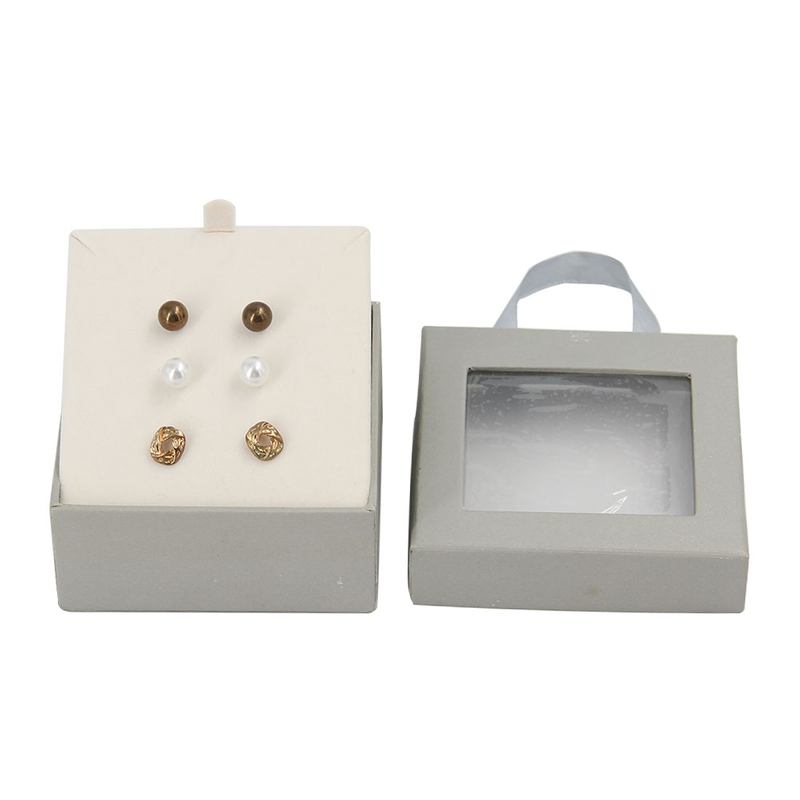 Custom Small White Paper Cardboard Button Set Packaging Box with Customized Logo And Clear PVC Window