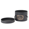 New Arrival Creative Large Recycled Round Black Kraft Paper Hat Clothes Gift Packaging Box with Handle Wholesale