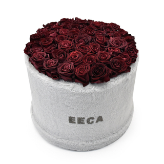 Luxury round velvet roses flower bouquet gift packaging boxes custom logo soap flower delivery box for wedding wholesale