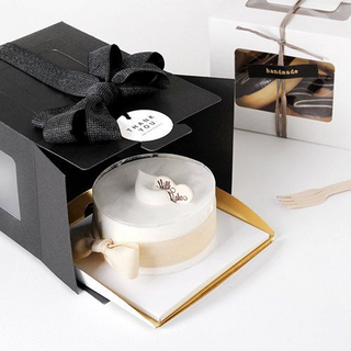 Customizable Luxury Design Round Cupcake Cake Boxes Single 8x8x4 Cardboard Paper Packaging Birthday Wedding Cake Box