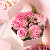 New Arrival Hexagon Shape Three Later Paper Cardboard Rotation Valentine's Day Rose Flower Cosmetic Storage Packaging Box