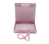 Customized Portable Folding Paper Clamshell Underwear Scarves Gift Packaging Box Ribbon Closure Wholesale