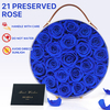 PVC Lid Velvet Paper Round Gift Box Arrangement Preserved Eternal Rose