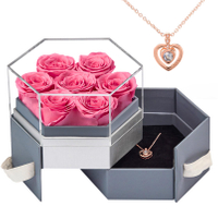 Wholesale Luxury Flower Box 3-layer 6-layer Hexagonal Rotary Flower Box Rose Preservation Flower Bouquet Box Packaging