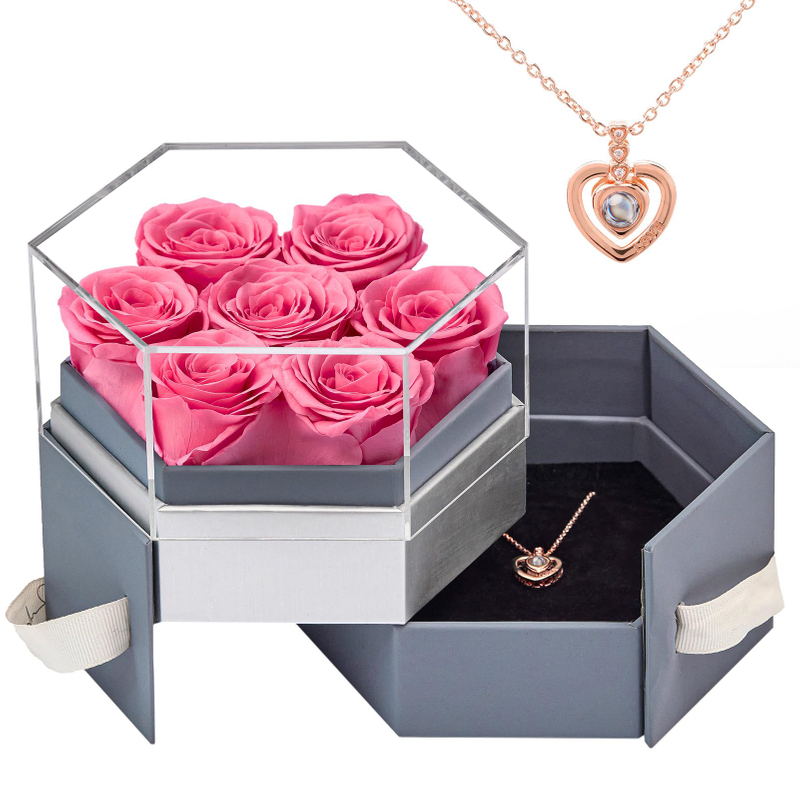 Wholesale Luxury Flower Box 3-layer 6-layer Hexagonal Rotary Flower Box Rose Preservation Flower Bouquet Box Packaging