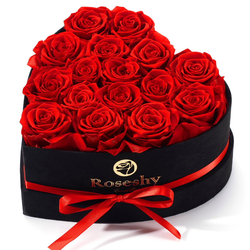Custom Mother's Day Gift Forever Flower Heart Shape Luxury Preserved Roses Gift Eternal Rose Gift Box for Valentines Day