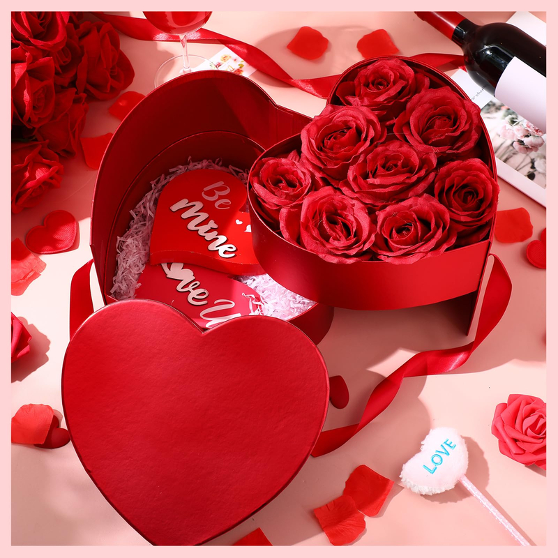 Wholesale Heart Shape Double Layer Wedding Rose Flowers Drawer Gift Box Jewelry Gift Box Packaging Box