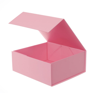 High-end Customized Pink Color Rigid Magnetic Book Shape Cardboard Gift Foldable Box For Gift Cosmetic Packaging With Logo