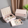 Portable Velvet Jewelry Ring Display Organizer Box Tray Holder Storage Case Showcase Rings Pendant Chain Display Stand Holder
