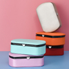 Wholesale Jewelry Storage Box Pu Leather Simple Portable Ring Earrings Necklace Jewelry Box with Mirror 