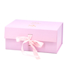 Luxury Bespoke Custom Logo Rigid Cardboard Magnetic Folding Clothing Cosmetic Gift Packaging Boxes With Ribbon Closure For Dress
