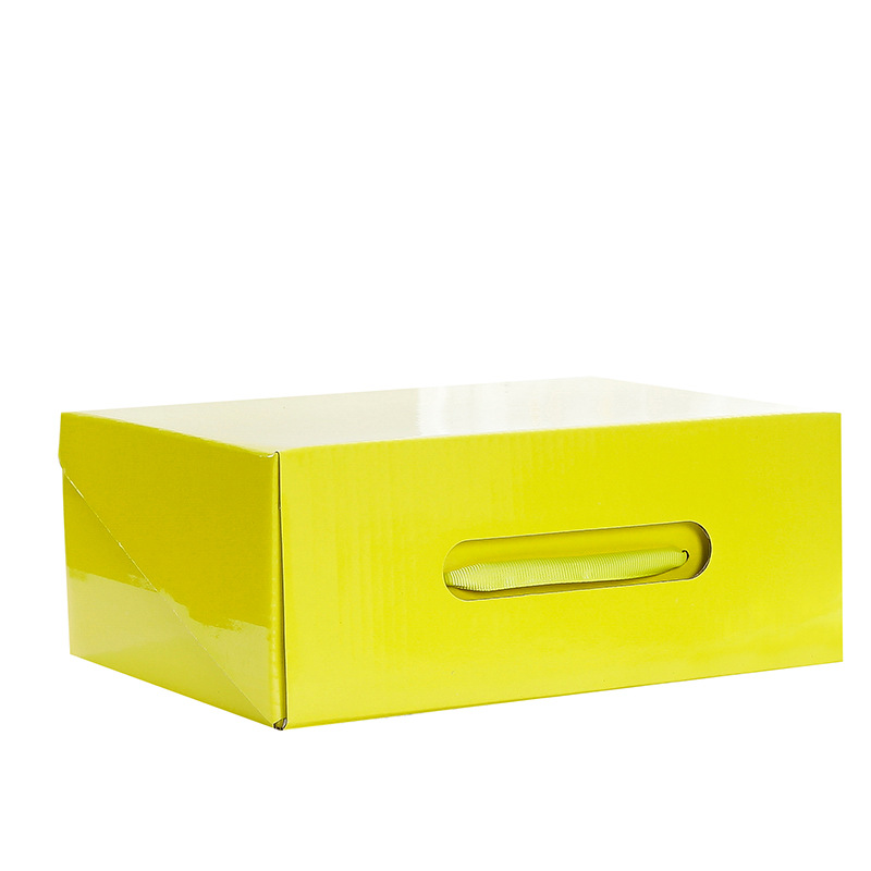 Wholesale Custom Paper Cardboard Shoe Storage Box Full Color Thickened Shoe Packaging Box with Handle