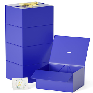 Custom Stylish Foldable Cardboard Paper Luxury Gift Boxes for Present Packaging with Ribbon
