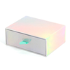 Custom Logo Luxury Holographic Silver Laser Paper Beauty Cosmetics Packaging Gift Box Rigid Cardboard Sliding Drawer Box