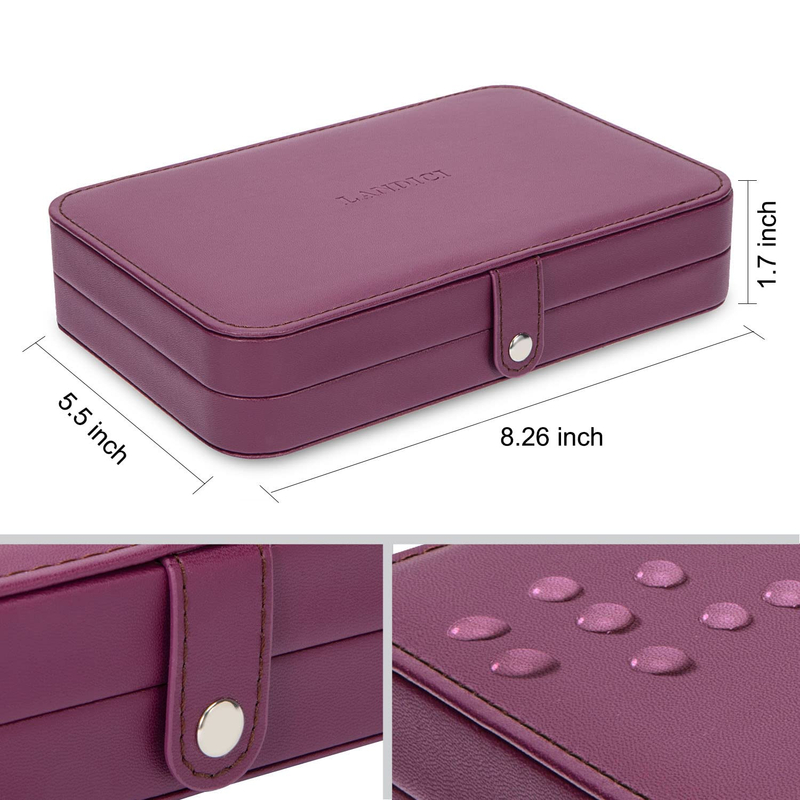 Luxury PU Leather Jewelry Box Simple Portable Large Capacity Necklace Ring Earrings Bracelet Jewelry Storage Travel Case