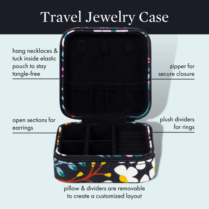 Custom Embroidery Portable Travel Jewelry Packaging Box PU Leather Jewelry Organizer for Earrings Ring Necklaces