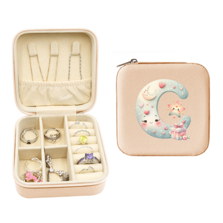 Factory Custom Logo Small Travel Jewelry Box Lady PU Leather Zipper Travel Jewelry Organizer Storage Box