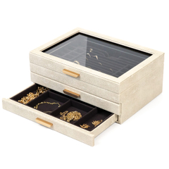 High-grade Luxury PU Leather Jewelry Storage Box Multi-layer Drawer Jewelry Organizer Box Rings Storage Box For Girls Women