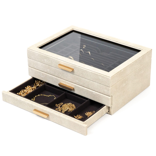High-grade Luxury PU Leather Jewelry Storage Box Multi-layer Drawer Jewelry Organizer Box Rings Storage Box For Girls Women