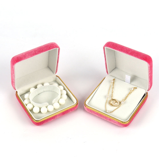 Luxury Jewellery Color Storage Box Packaging Softly Custom Logo Necklace Ring Gift Boxes Wholesale Velvet Red Black Jewelry Box