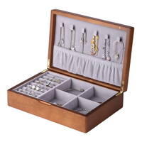 Wholesale Handmade Luxury Wooden Walnut Large Jewelry Box Organizer Wood Jewellery Earring Ring Watch Necklace Girl Gift Case