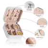 Women Girls Small Jewelry Case Pu Leather Square Travel Organizador Velvet Jewelry Storage Box With Logo
