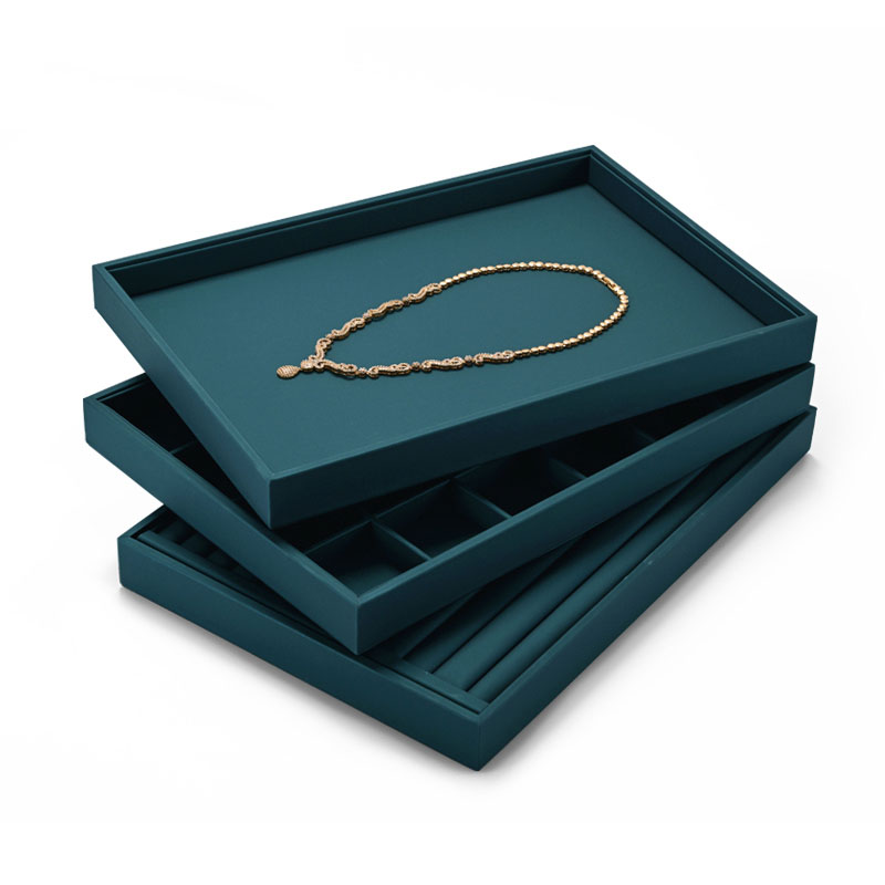 New Arrival Accept Custom Microfiber Mdf Jewelry Display Tray Necklace Rings Display Trays For Jewelry Showcase