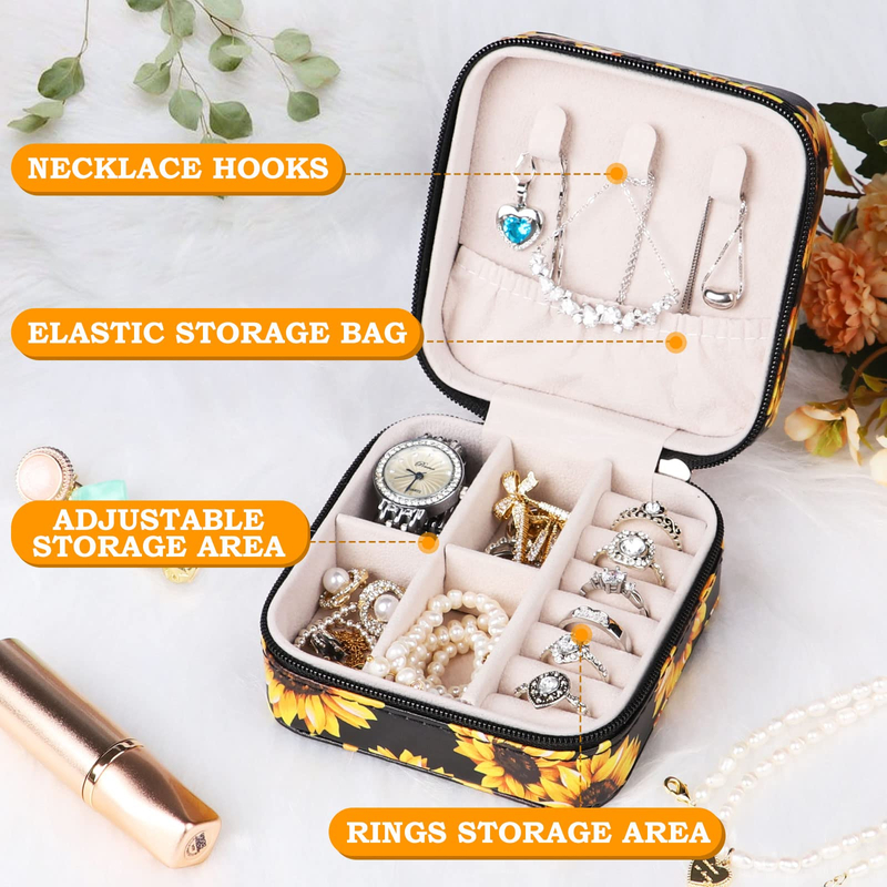 New Style Mini Double Layer Ring Necklace Leather Jewelry Storage Containers Jewelry Travel Case Packaging Boxes Jewelry