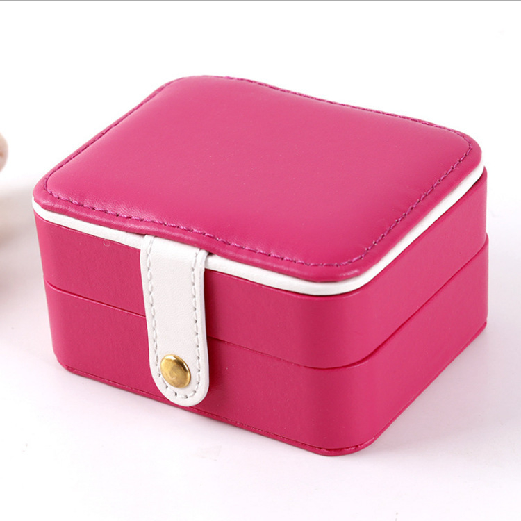 Wholesale PU Leather Small Jewelry Box with Mirror Travel Jewelry Storage Box Accept Customized