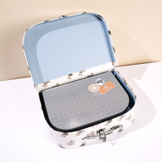 Wholesale Carry Handle Kraft Lovely Handmade Rigid Paper Cardboard Custom Suitcase Toys Clothing Baby Gift Box with Handle