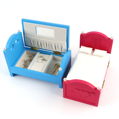 New Arrival Bed Shape Travel Jewelry Case Custom Portable Pu Leather Ring Earring Necklace Jewelry Storage Organizer Box