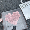 Wholesale Heart Shape Real Touch Forever Rose Acrylic CD Flower Box Christmas Birthday Gift For Girls