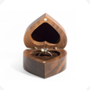 Heart Shaped Walnut Wood Ring Box Velvet Soft Interior Holder Jewelry Chest Organizer Earrings Coin Jewelry Wooden Presentation