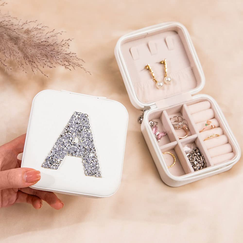 Factory Customized Mirror Storage Box 26 Printed Letters Portable Jewelry Travel Boxes Earrings Ring Boxes