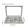 Jewelry Tray Organizer Show Ring Holder Showcase Ring Display Organizer Box With Transparent Lid